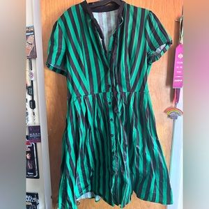 XXL striped dress beetlejuice circus goth
